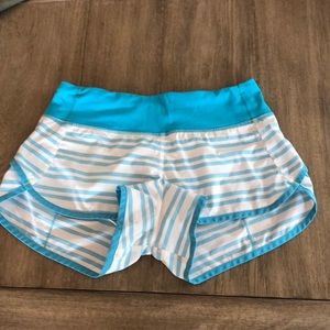 Lululemon blue/white stripe Speed Short Size 2